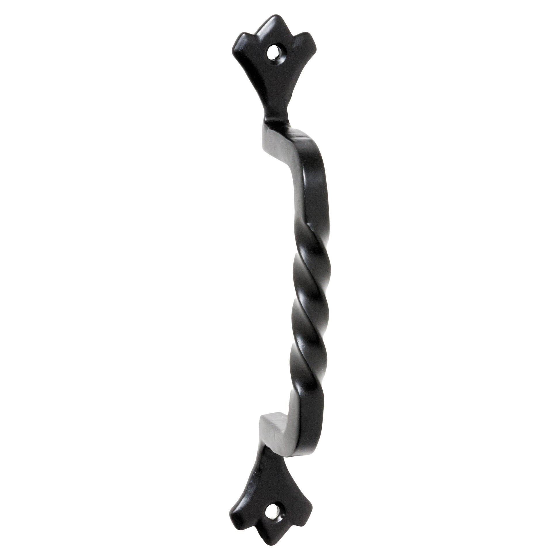 Small Twisted D-Pull Handle, Matte Blk, Matte Black Powder Coated