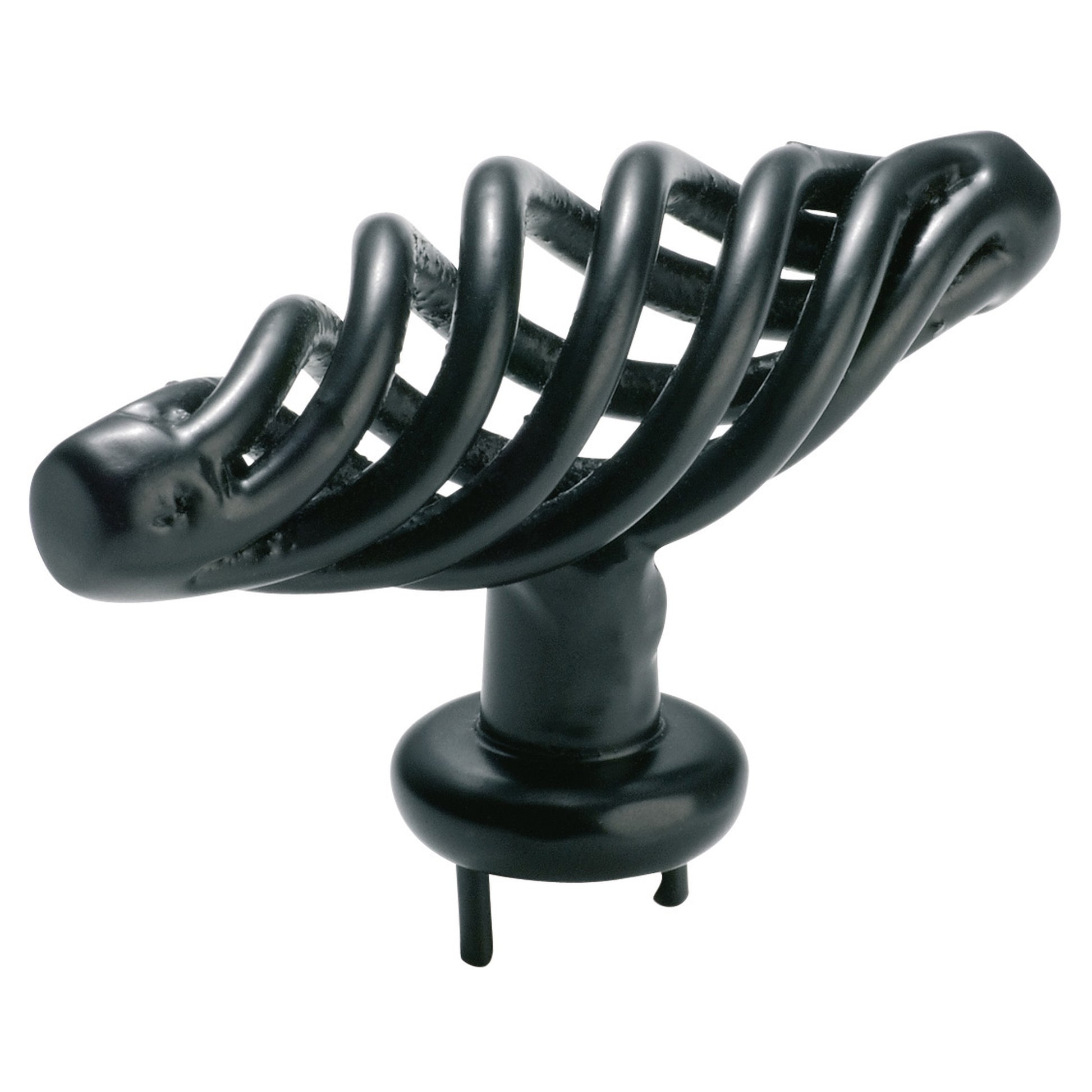 6.5cm Twisted Cage Pull Handle, Matte Blk, Matte Black Powder Coated