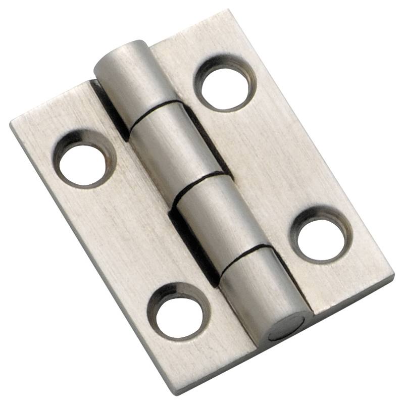 2.5x2.2cm Fixed Pin Cabinet Hinge, Satin Chrome