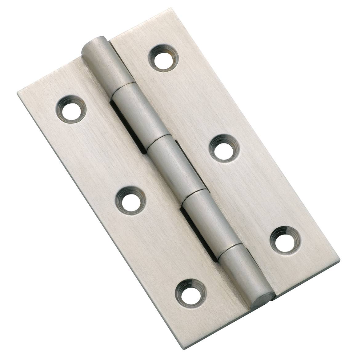 6.3x3.5cm Fixed Pin Cabinet Hinge, Satin Chrome