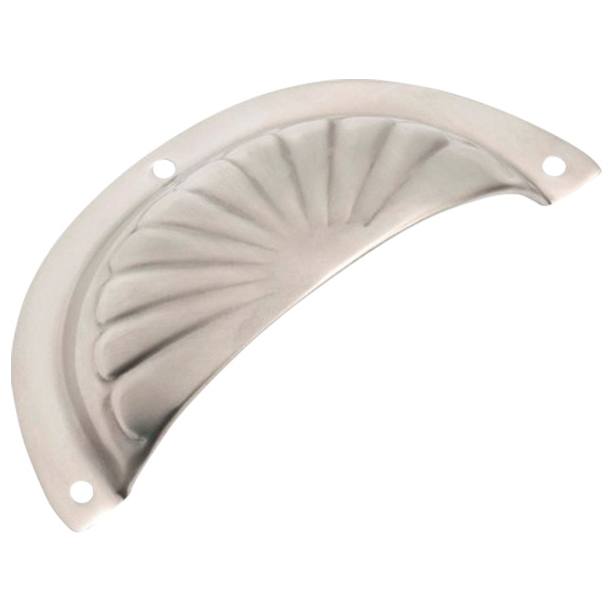 Pressed Fluted Semicircle Drawer Pull, Sat Nickel