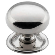 Large Plain Cupboard Knob, Polished Nickel