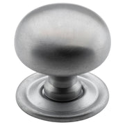 Medium Plain Cupboard Knob, Satin Chrome