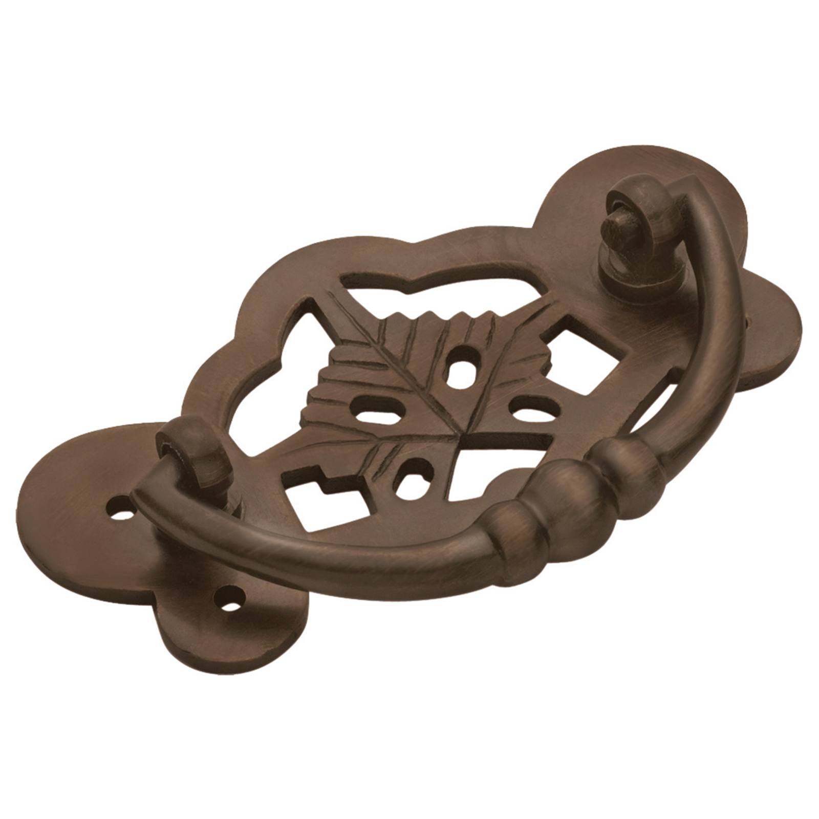 8.8x4.5cm Cast Drawer Handle, Antique Brass