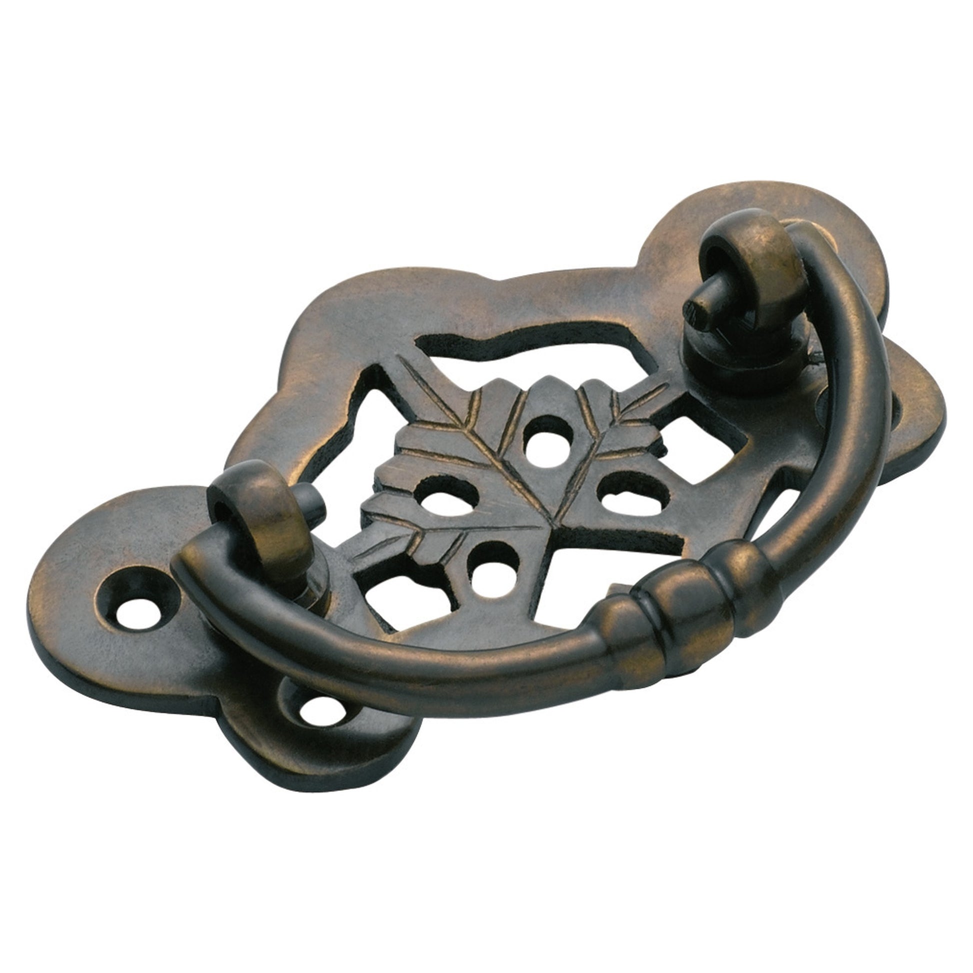 7x4cm Cast Drawer Handle, Antique Brass