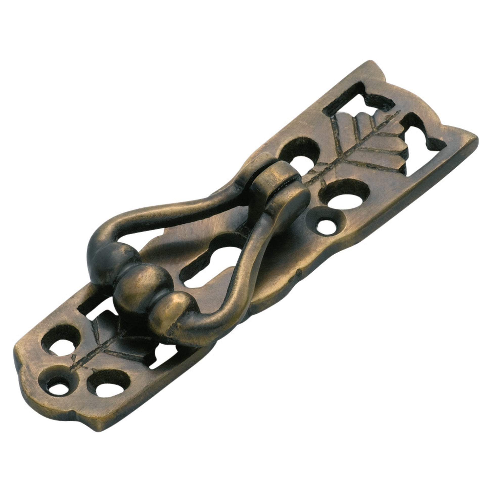 2x7.8cm Cast Pedestal Handle w/Keyhole, Atq Brass, Antique Brass
