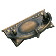 Cabinet Pull Handle Sheet Brass Edwardian, Antique Brass