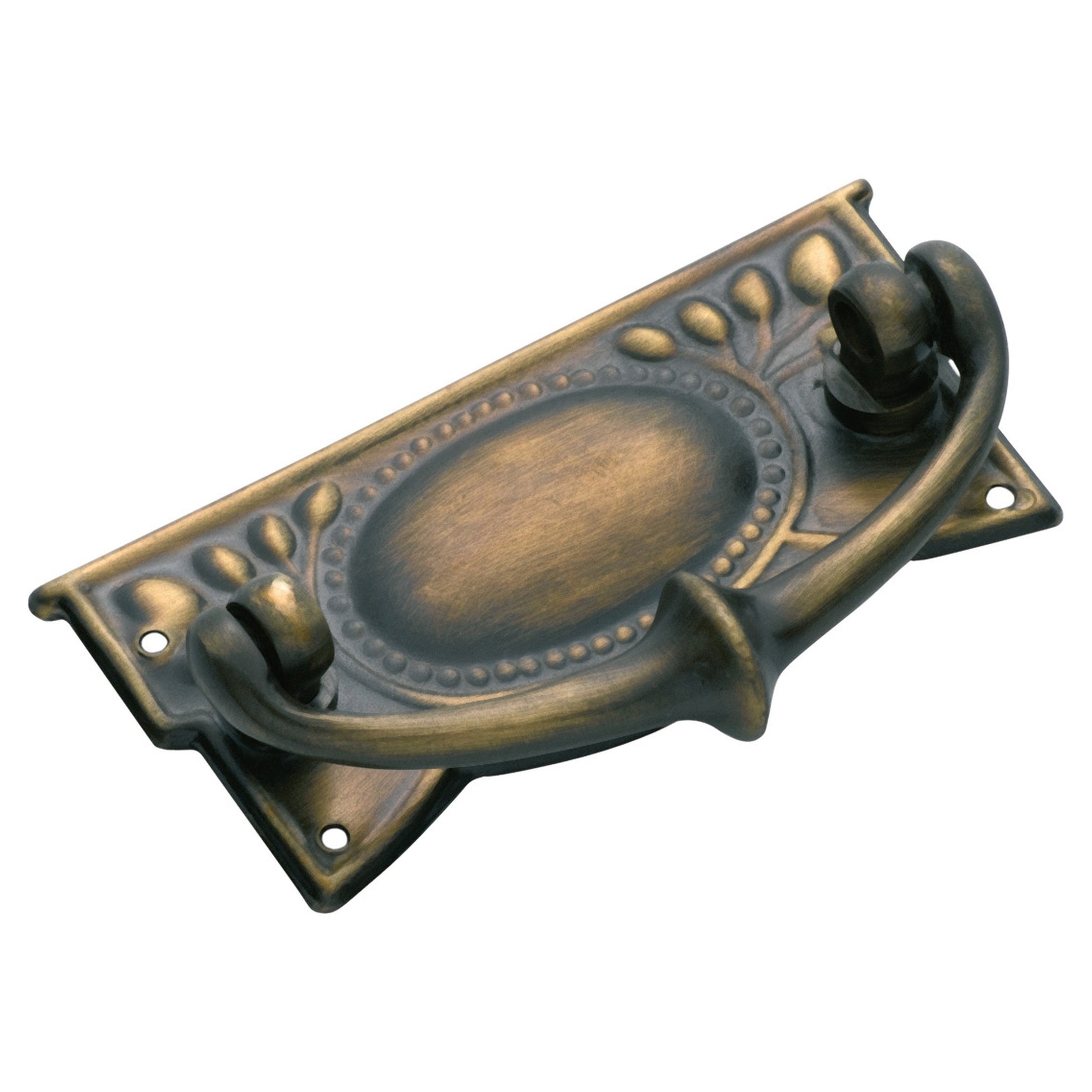 Cabinet Pull Handle Sheet Brass Edwardian, Antique Brass