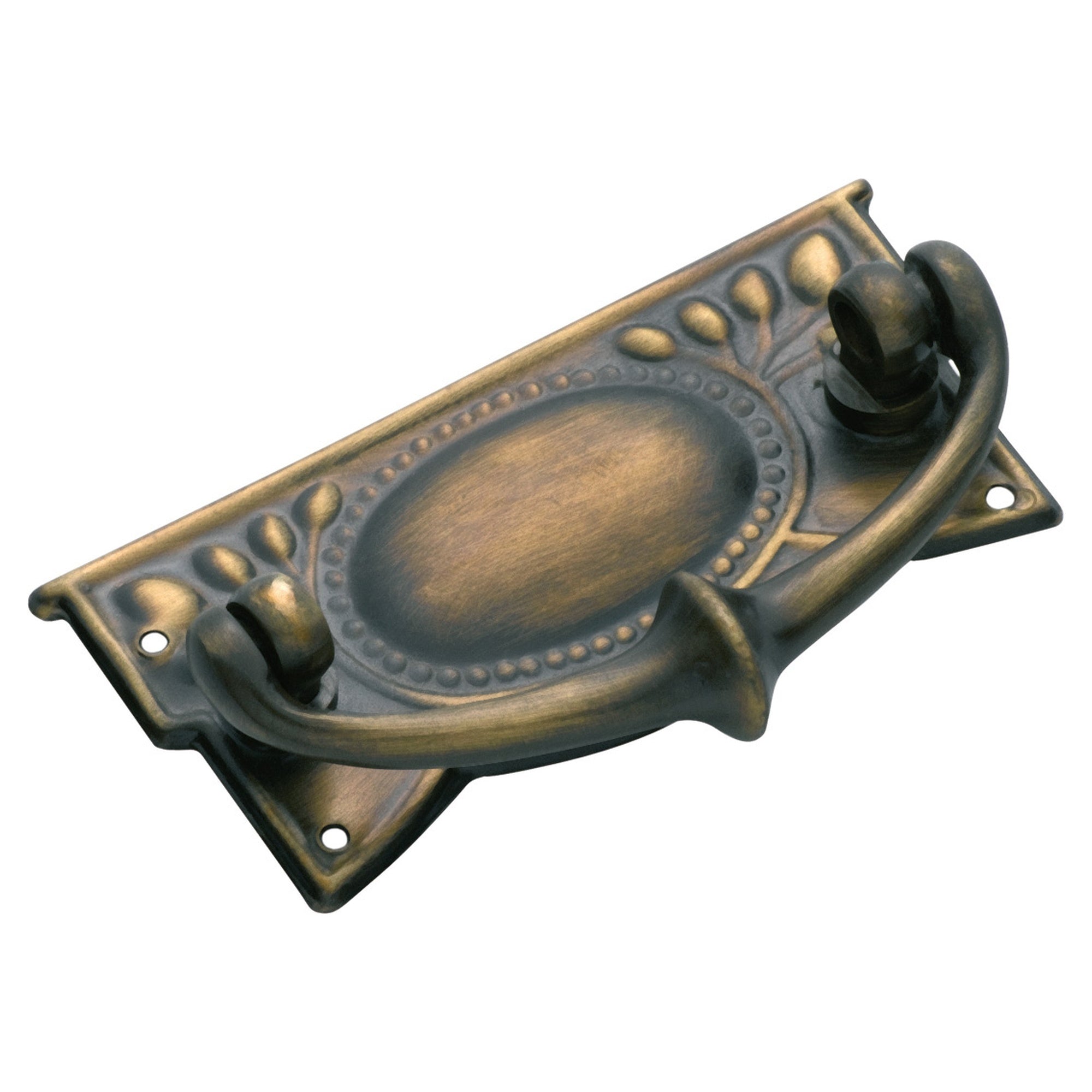 Cabinet Pull Handle Sheet Brass Edwardian, Antique Brass