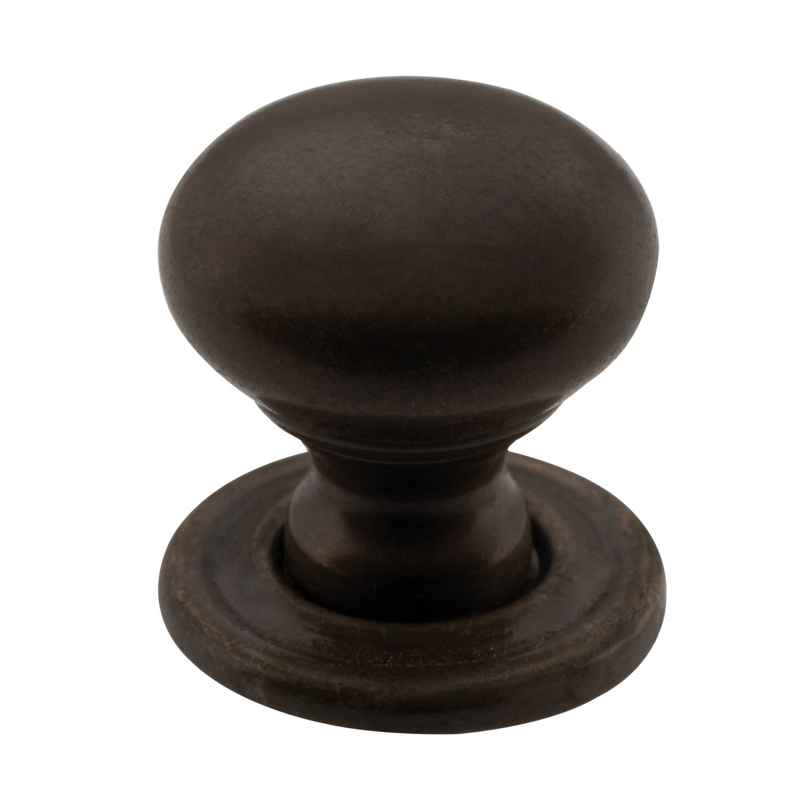 Extra Small Plain Cupboard Knob, Antique Brass