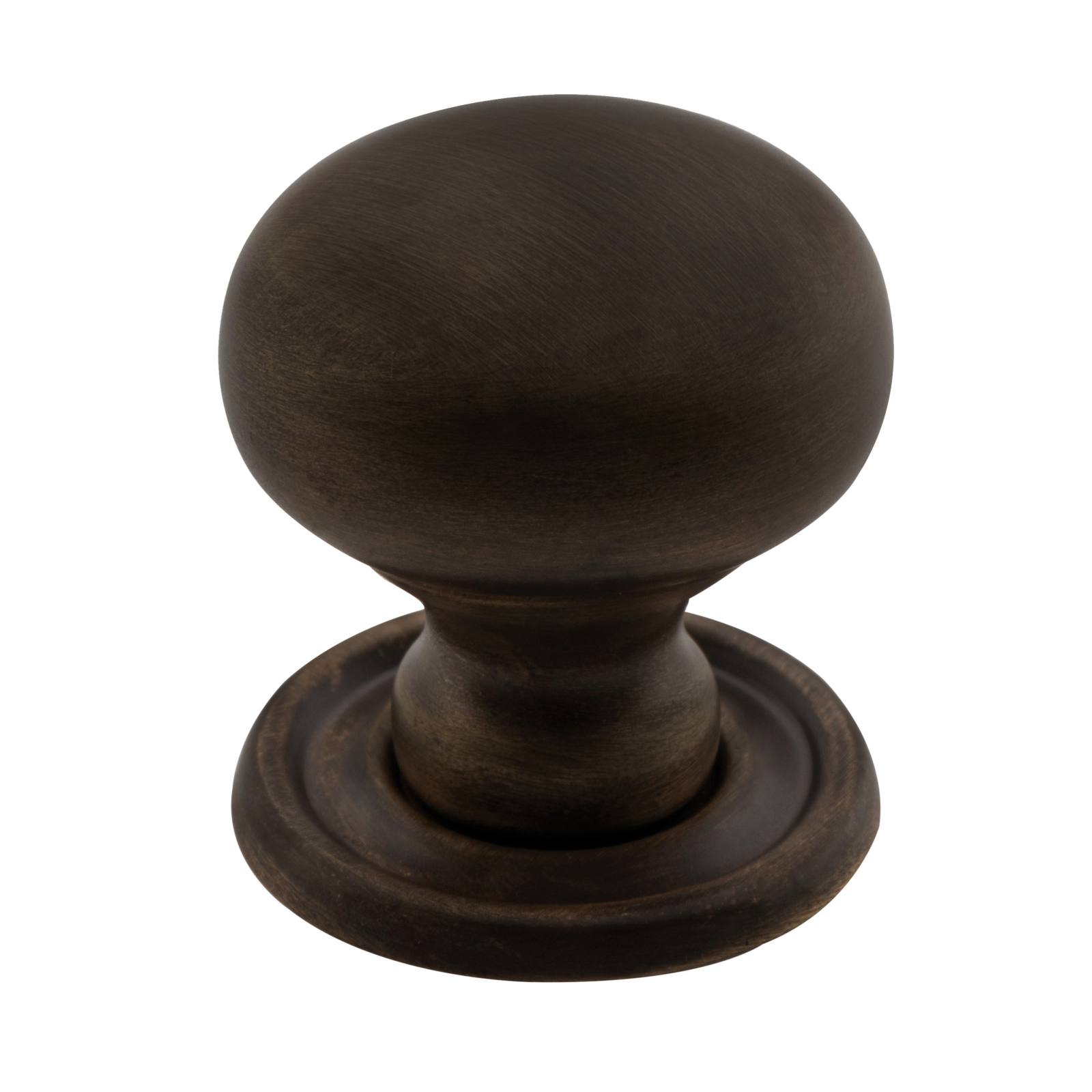 Small Plain Cupboard Knob, Antique Brass