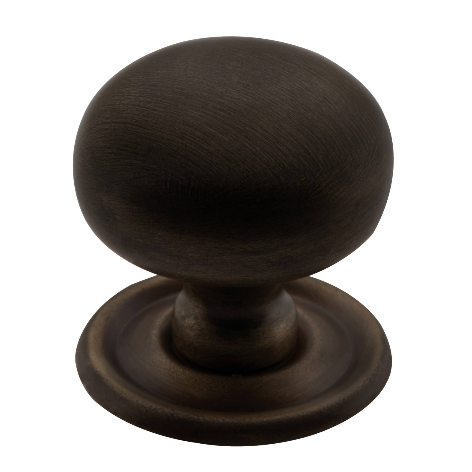 Medium Plain Cupboard Knob, Antique Brass