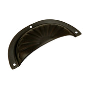 Pressed Fluted Semicircle Drawer Pull, Atq Brass