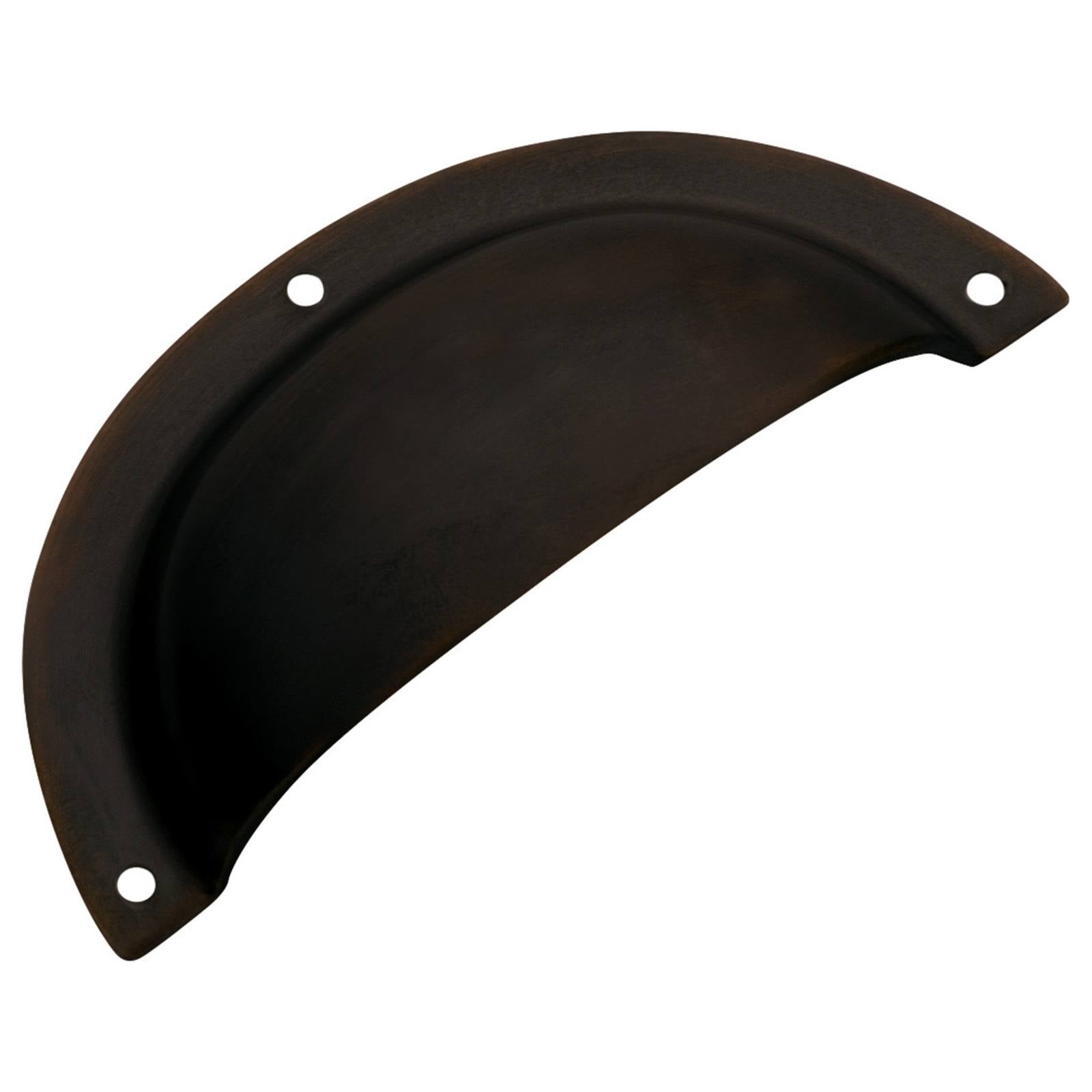 Pressed Plain Semicircle Drawer Pull, Atq Brass