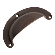 Large Cast Plain Semicircle Drawer Pull, Atq Brass