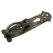 3x10cm Pressed Pedestal Handle 2 w/KH, Atq Brass, Antique Brass