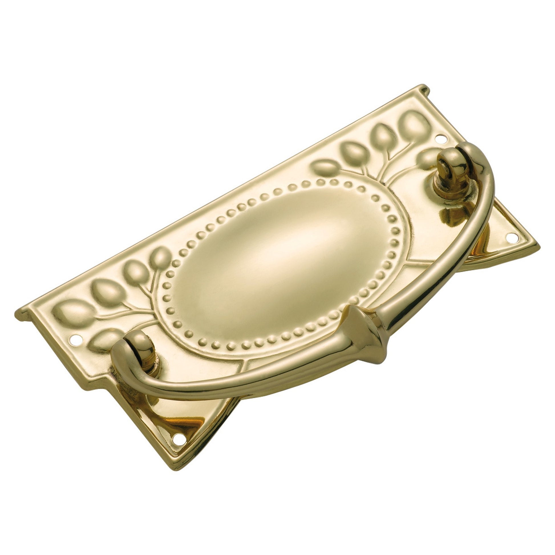 12x5.5cm Pressed Drawer Handle, Polished Brass