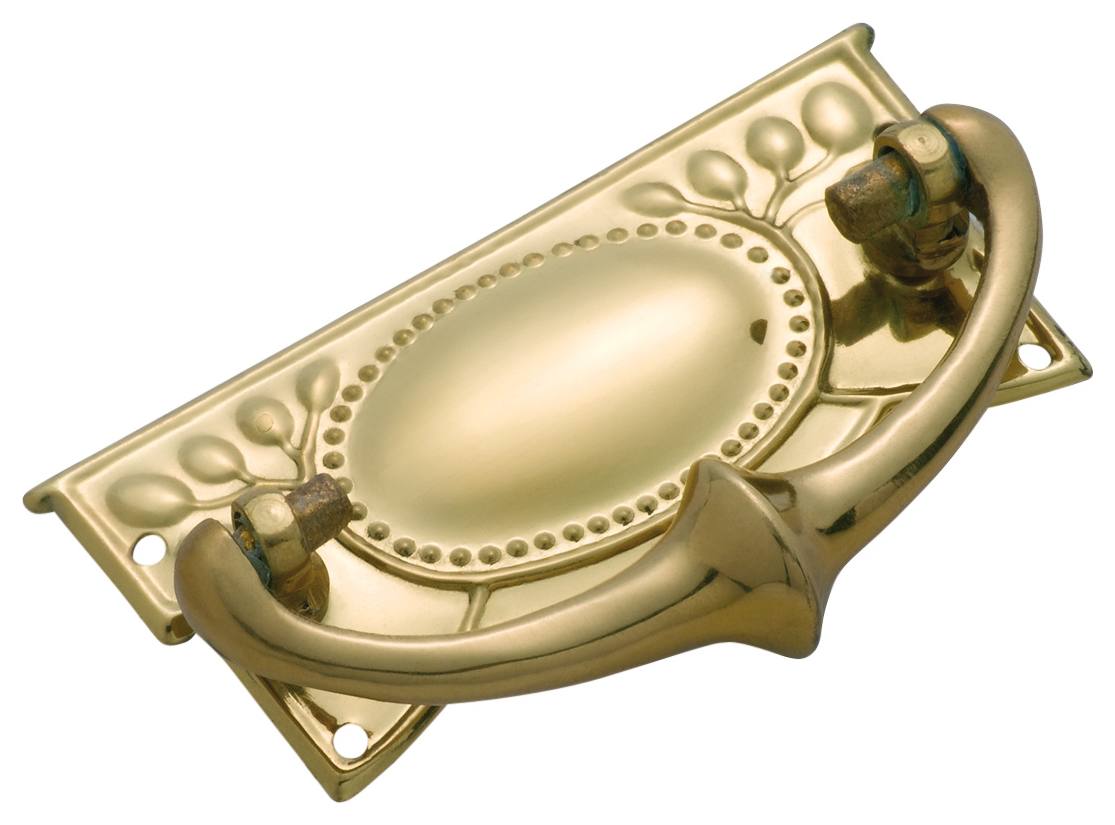 6.5x3cm Pressed Drawer Handle, Polished Brass
