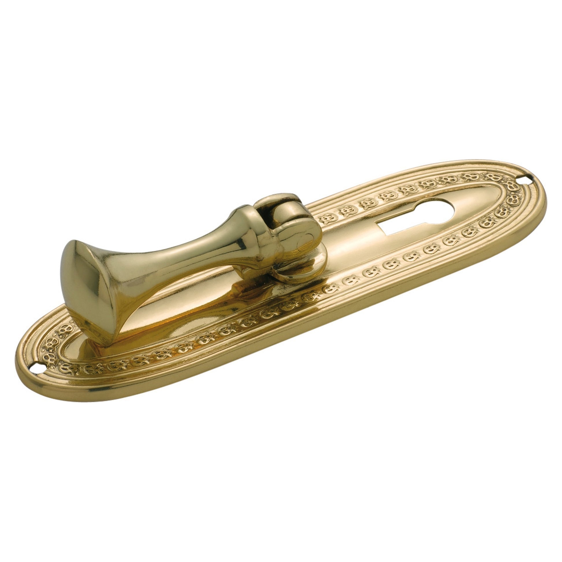 Cabinet Pull Handle Sheet Georgian Keyhole Polished Bras