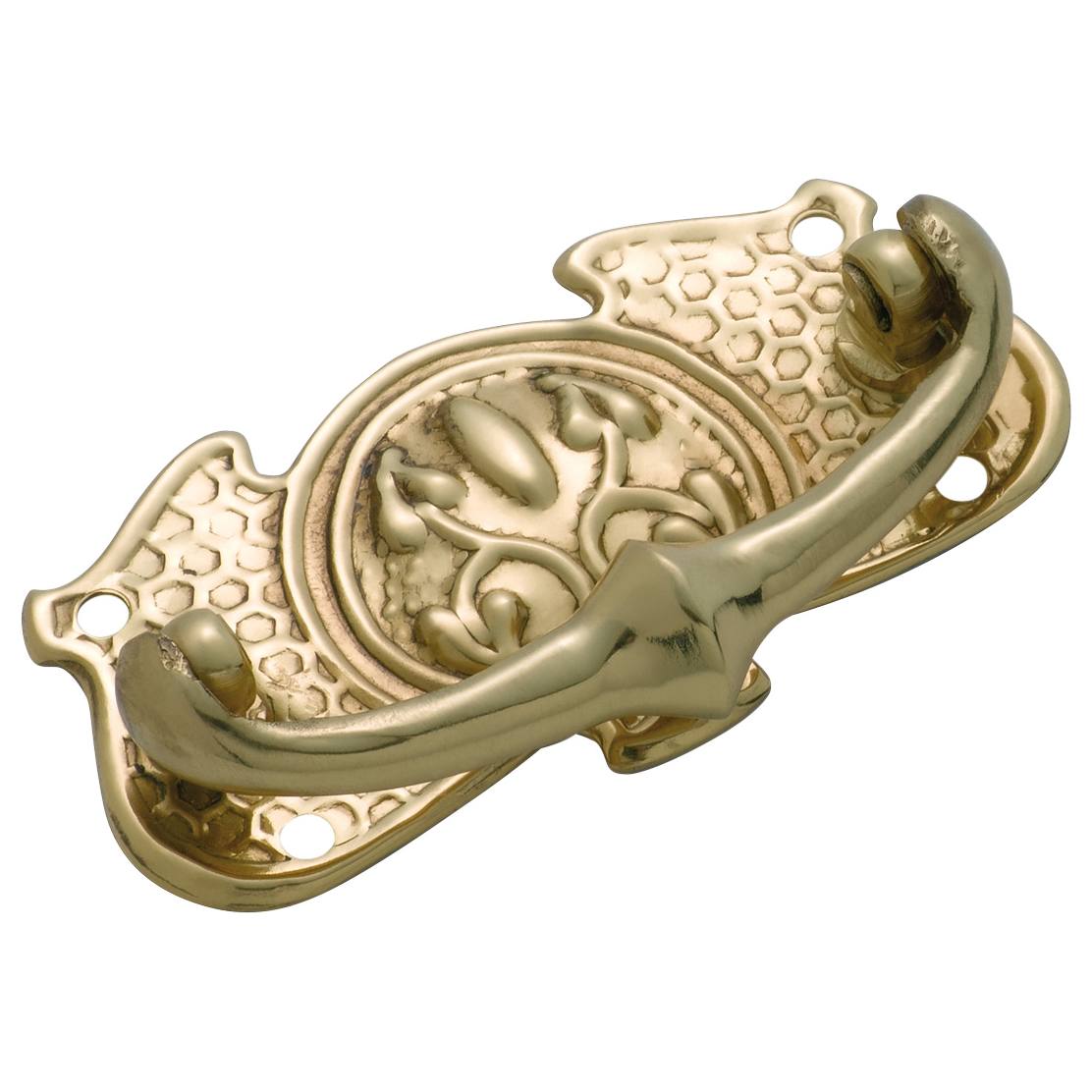 6.6x3.5cm Pressed Drawer Handle, Polished Brass