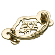 8.8x4.5cm Cast Drawer Handle, Polished Brass