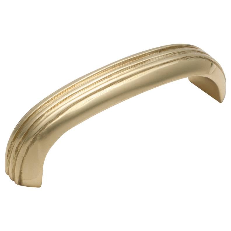 Small Deco Cupboard Pull Handle, Polished Brass
