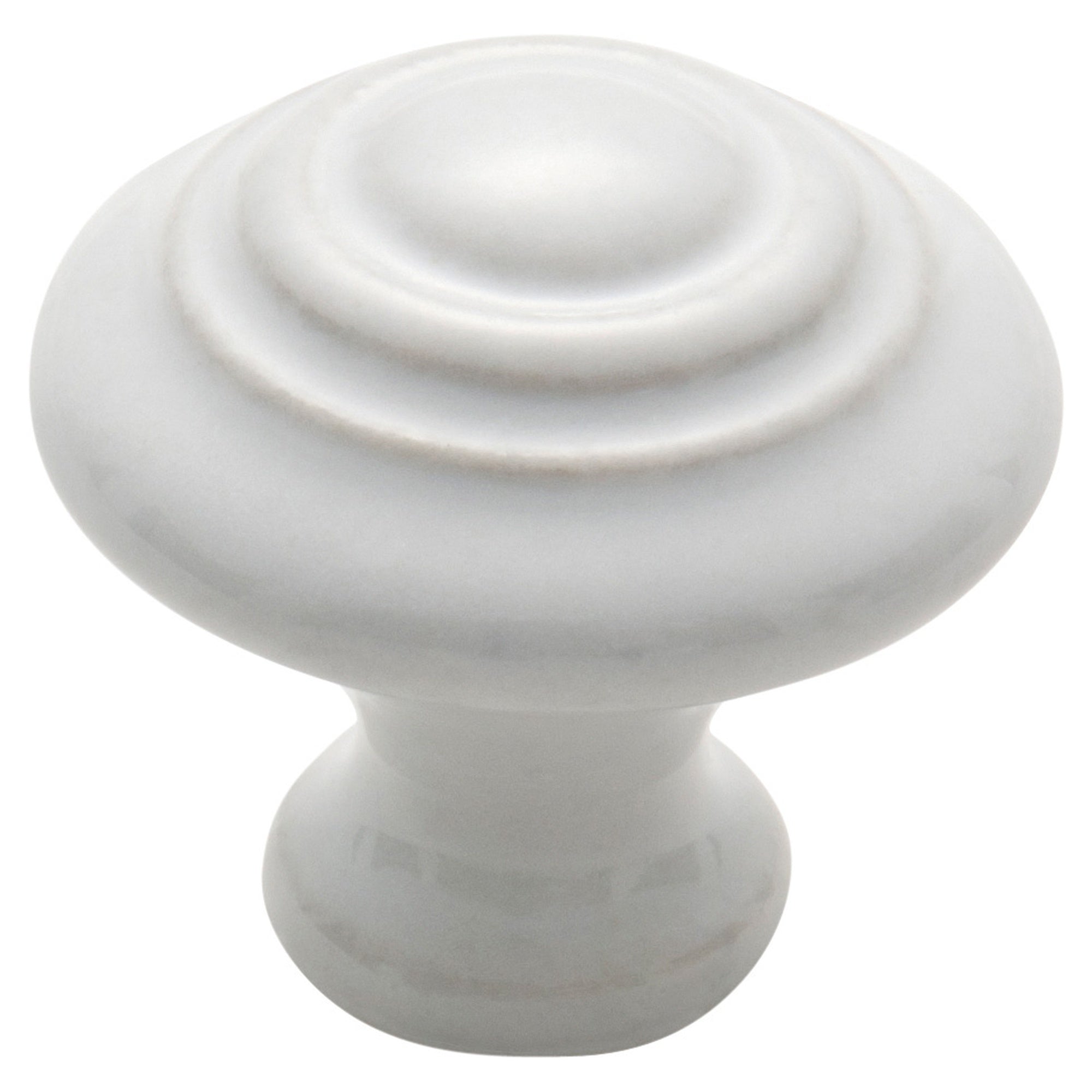 Medium Domed Porcelain Cupboard Knob, White