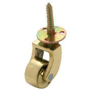 2.5cm Castor Wheel w/Screw Plate, Polished Brass