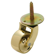 3.8cm Castor Wheel w/Screw Plate, Polished Brass