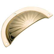 Pressed Fluted Semicircle Drawer Pull, Pol Brass
