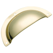 Pressed Plain Semicircle Drawer Pull, Pol Brass