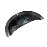 Pressed Fluted Semicircle Drawer Pull, Atq Copper