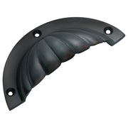 9cm Cast Fluted Semicircle Drawer Pull, Atq Copper