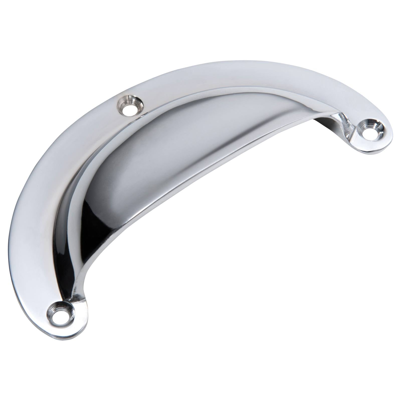 Large Cast Plain Semicircle Drawer Pull, Chrome