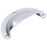 Large Cast Plain Semicircle Drawer Pull, Satin Ch