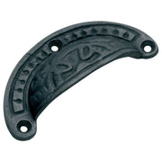 Cast Fancy Semicircle Drawer Pull, Antique Finish