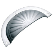 Pressed Fluted Semicircle Drawer Pull, Chrome