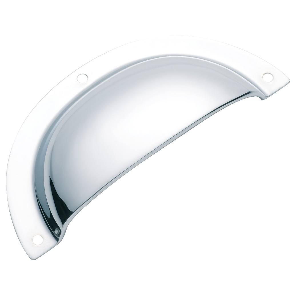 Pressed Plain Semicircle Drawer Pull, Chrome