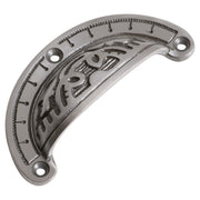 Cast Fancy Semicircle Drawer Pull, Polished Metal