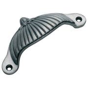 Cast Shell Drawer Pull, Polished Metal