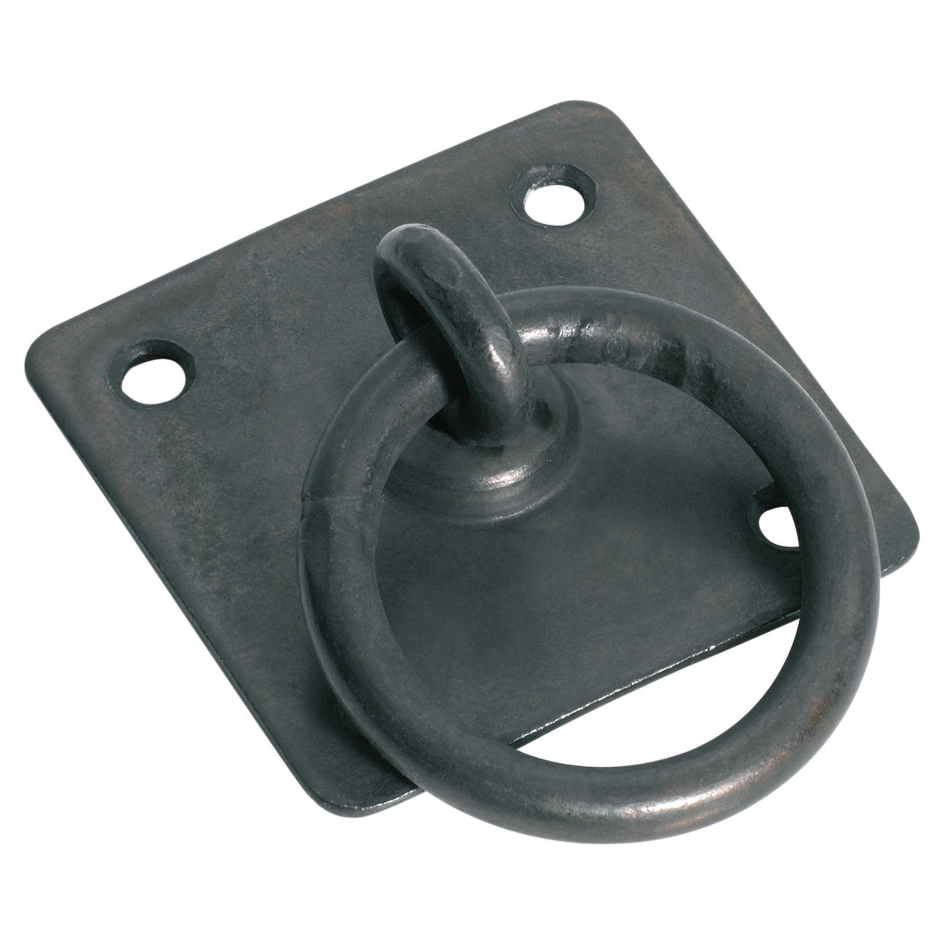 5x5cm Ring Pull Handle with Square Back, Matte Blk, Matte Black Powder Coated