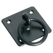 5x5cm Ring Pull Handle with Square Back, Matte Blk, Matte Black Powder Coated