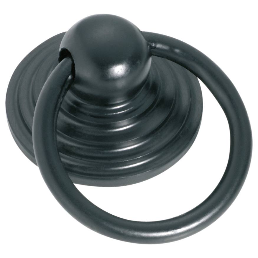 3.8cm Ring Pull Handle w/Bevelled Back, Matte Blk