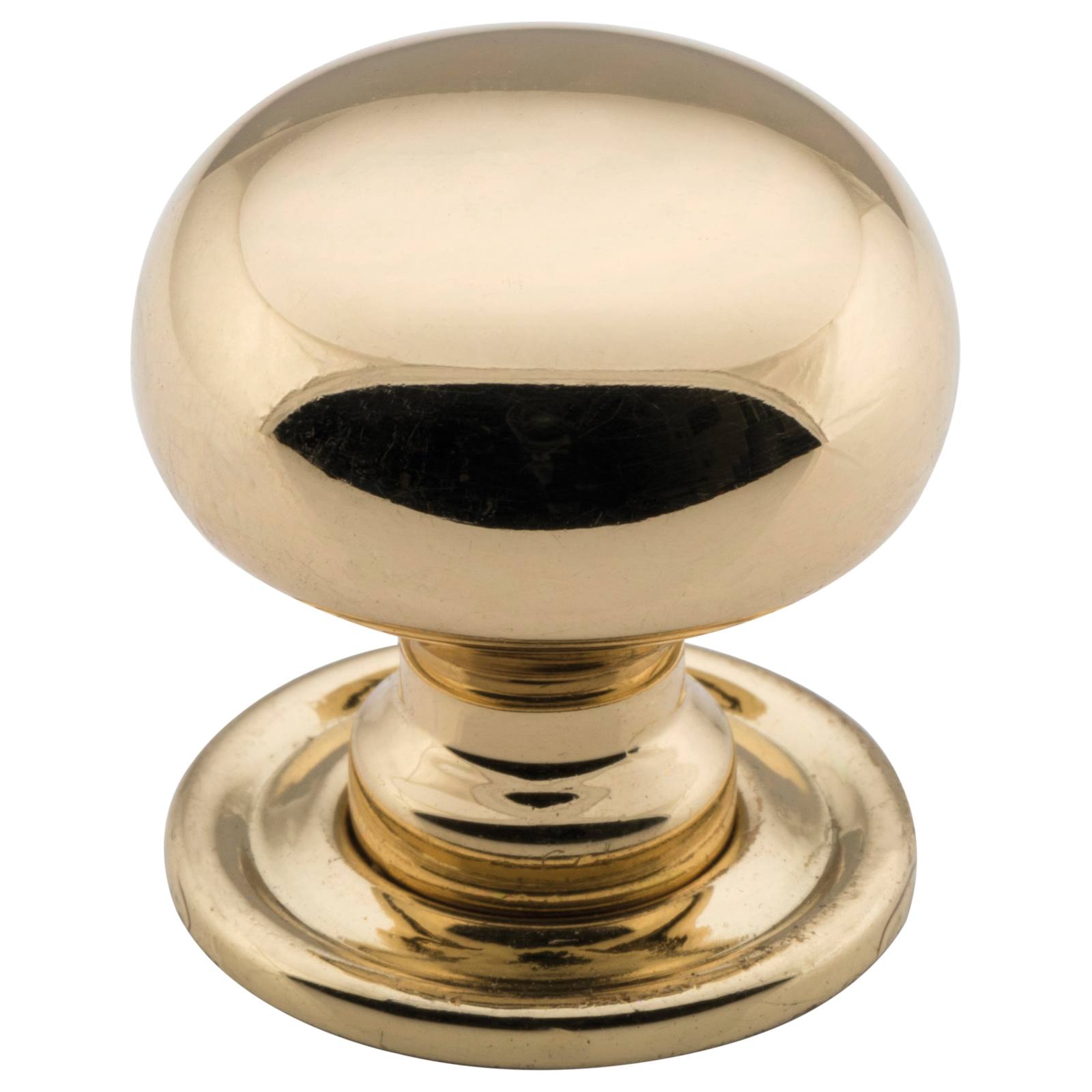 Small Plain Cupboard Knob, Polished Brass