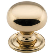 Small Plain Cupboard Knob, Polished Brass