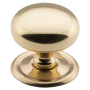 Large Plain Cupboard Knob, Polished Brass