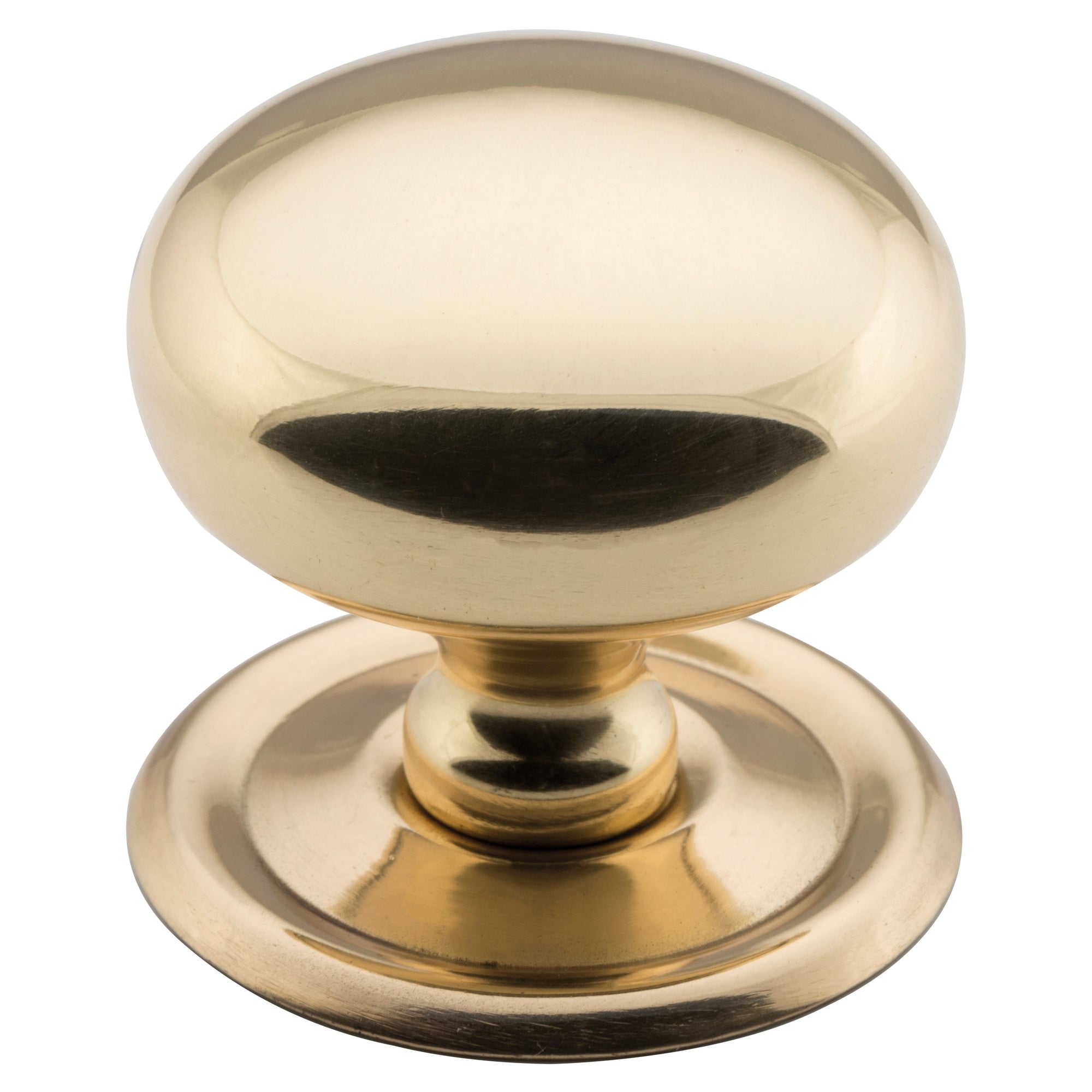 Large Plain Cupboard Knob, Polished Brass