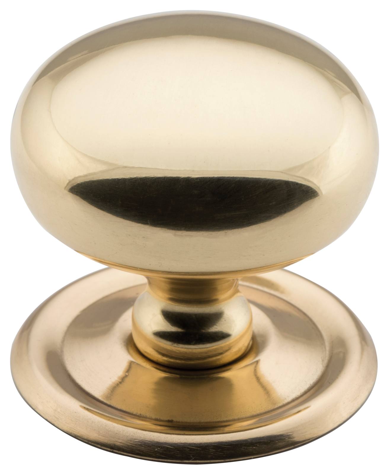 Large Plain Cupboard Knob, Polished Brass