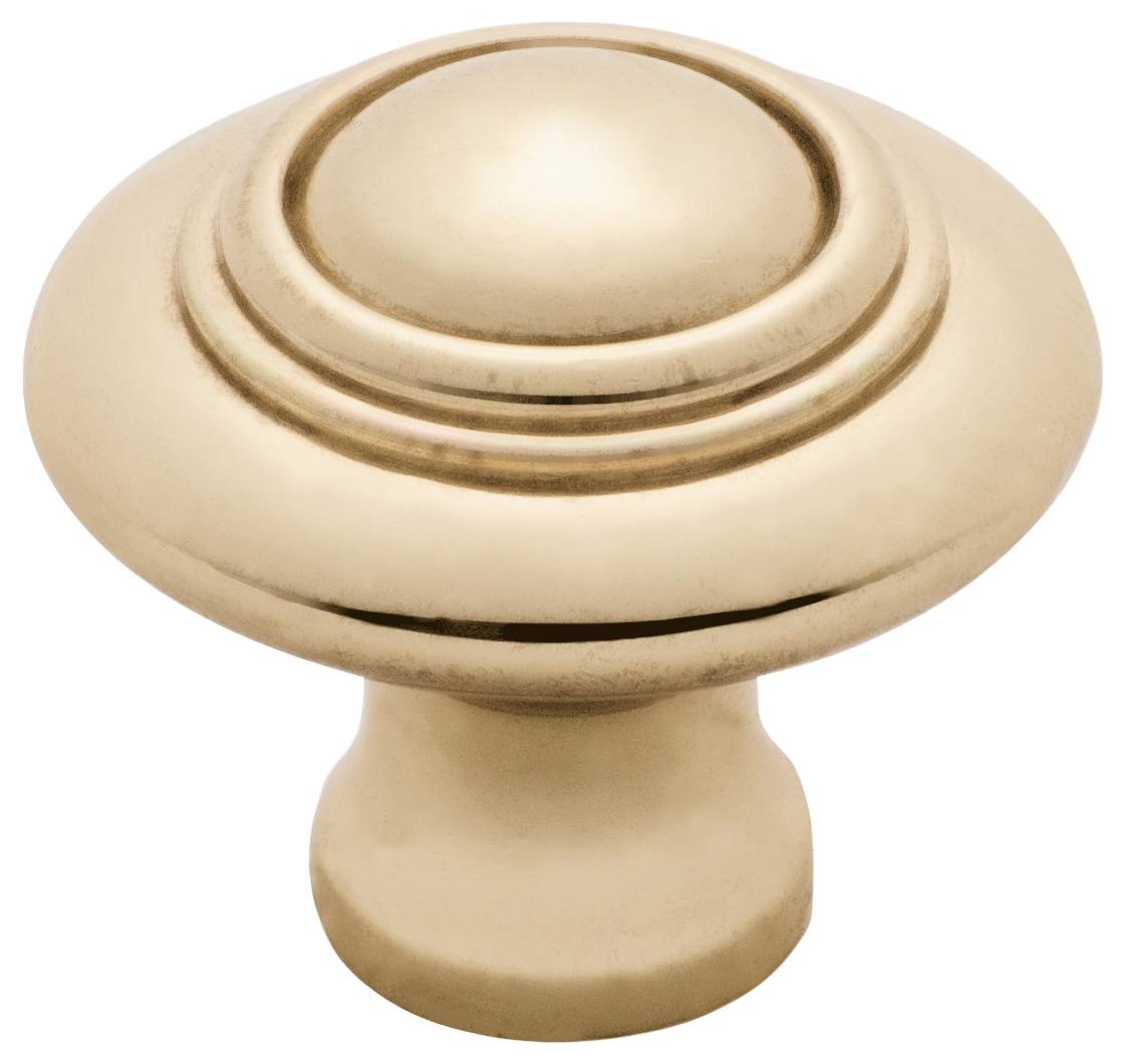 Small Domed Cupboard Knob, Polished Brass