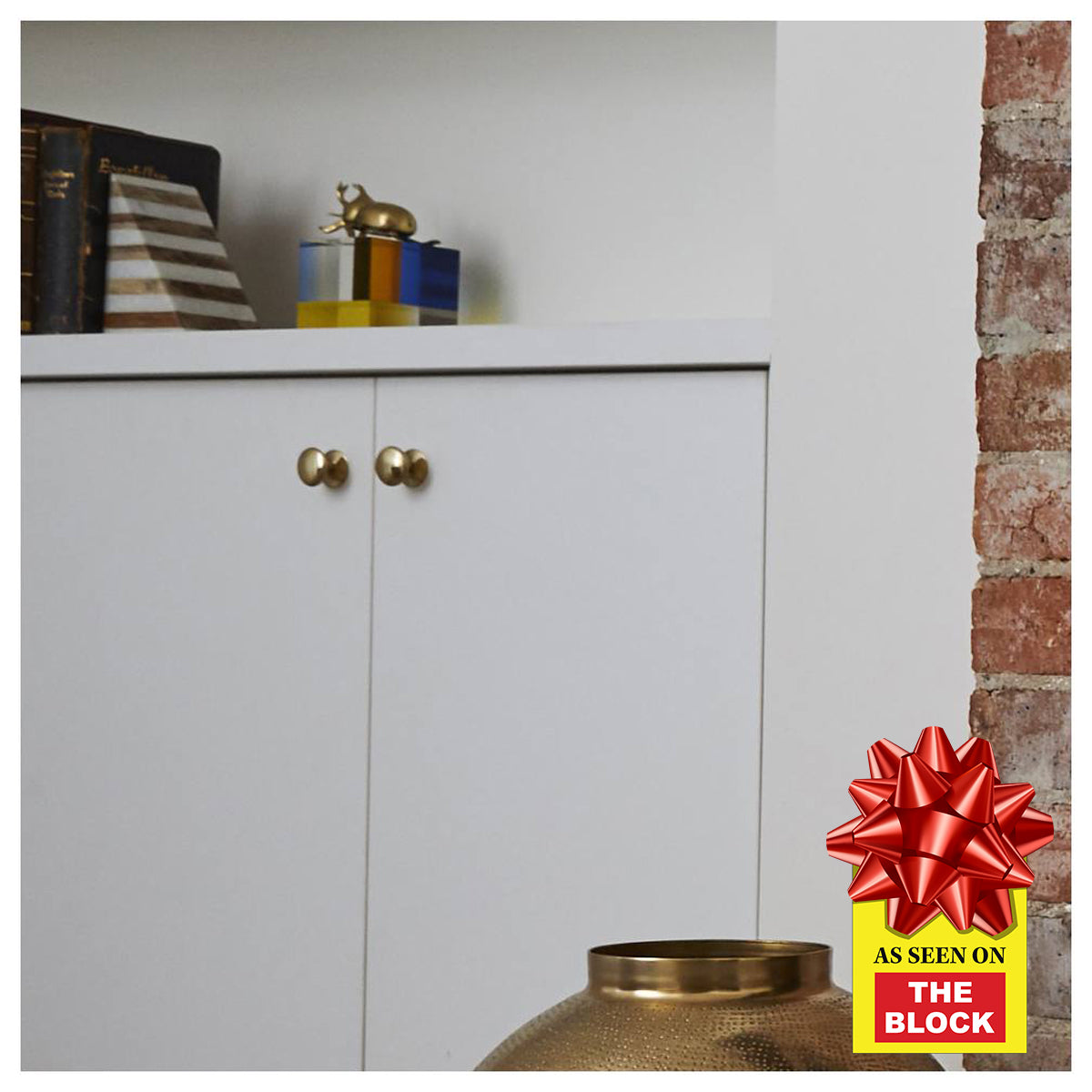 3.2cm Victorian Cupboard Knob, Polished Brass